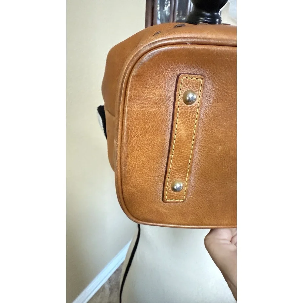 DOONEY & BOURKE Florentine Brown Leather Flap Satchel Handbag Women's‎ Purse